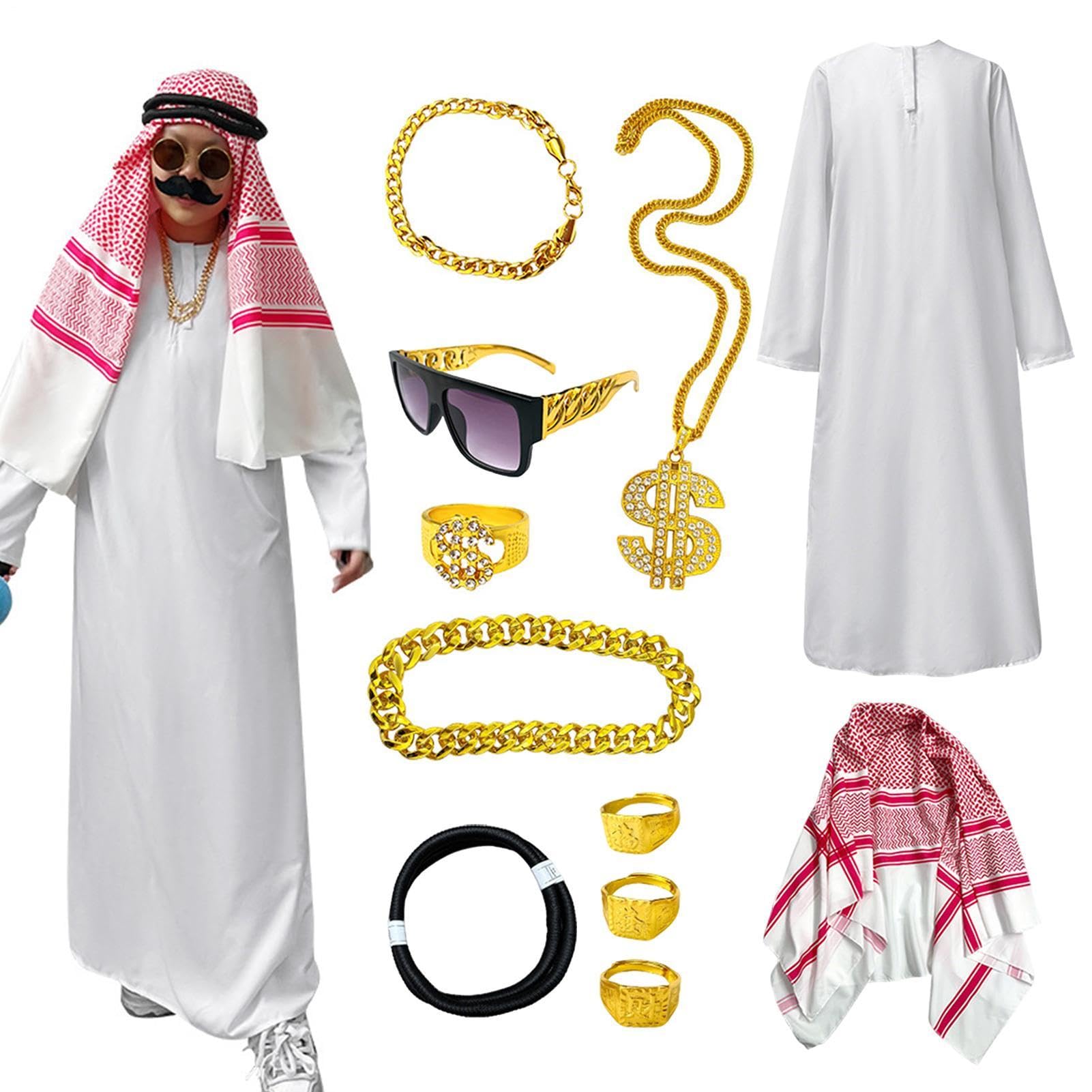 Arabskie kostiumy na Halloween Halloween chusta na głowę akcesoria do cosplay | Arabskie kostiumy szejk szlafrok na imprezy karnawał