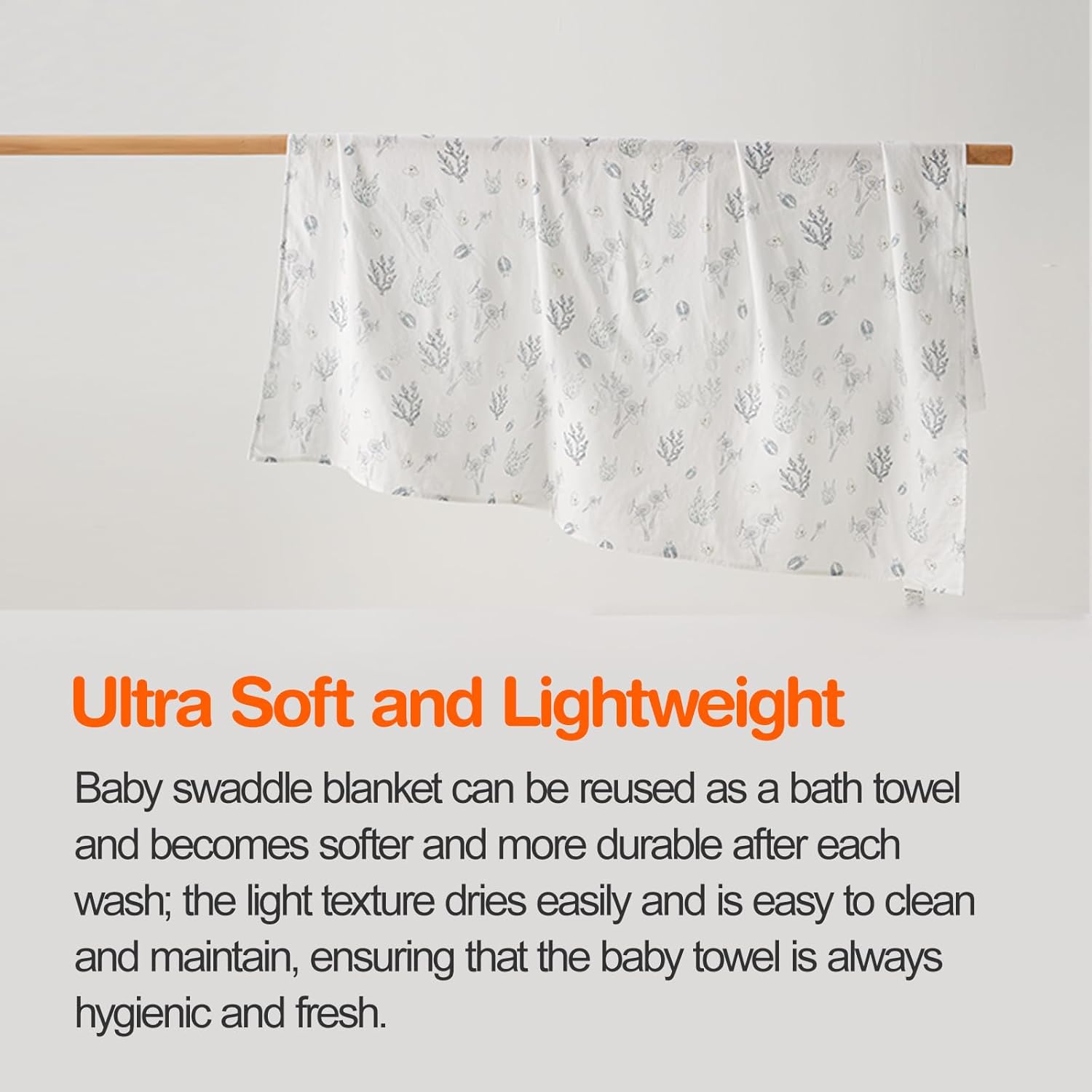 Swaddle Blankets for Newborn, 2 Pack Soft Nursery Receiving Blankets for Newborn, 47"x47" Muslin Swaddle Blankets Large Blanket Wrap for Boy&Girl, Multi-Use Baby Essentials, Neutral