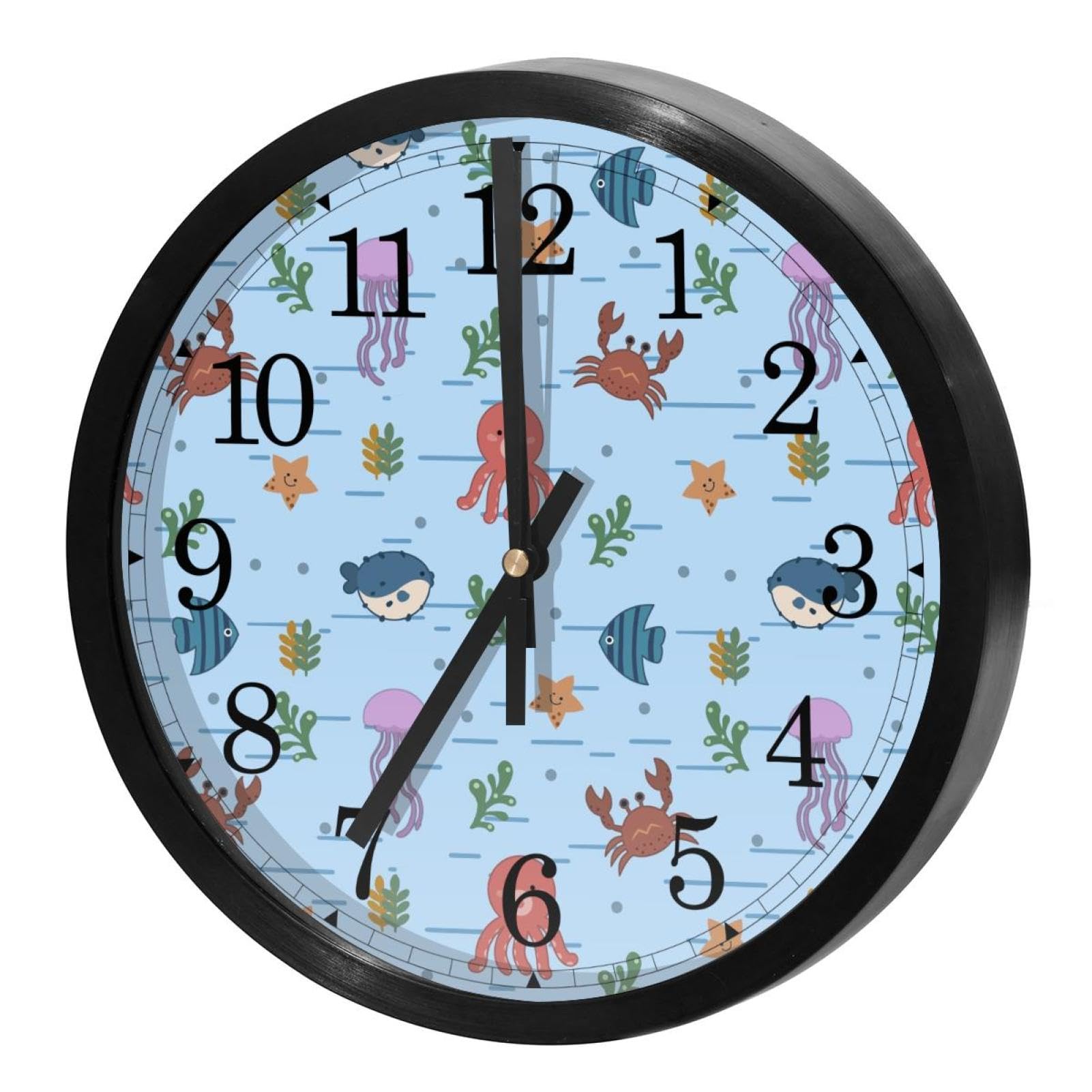 Horloges murales rondes à motif poissons pour décorer une cuisine lumineuse et familiale