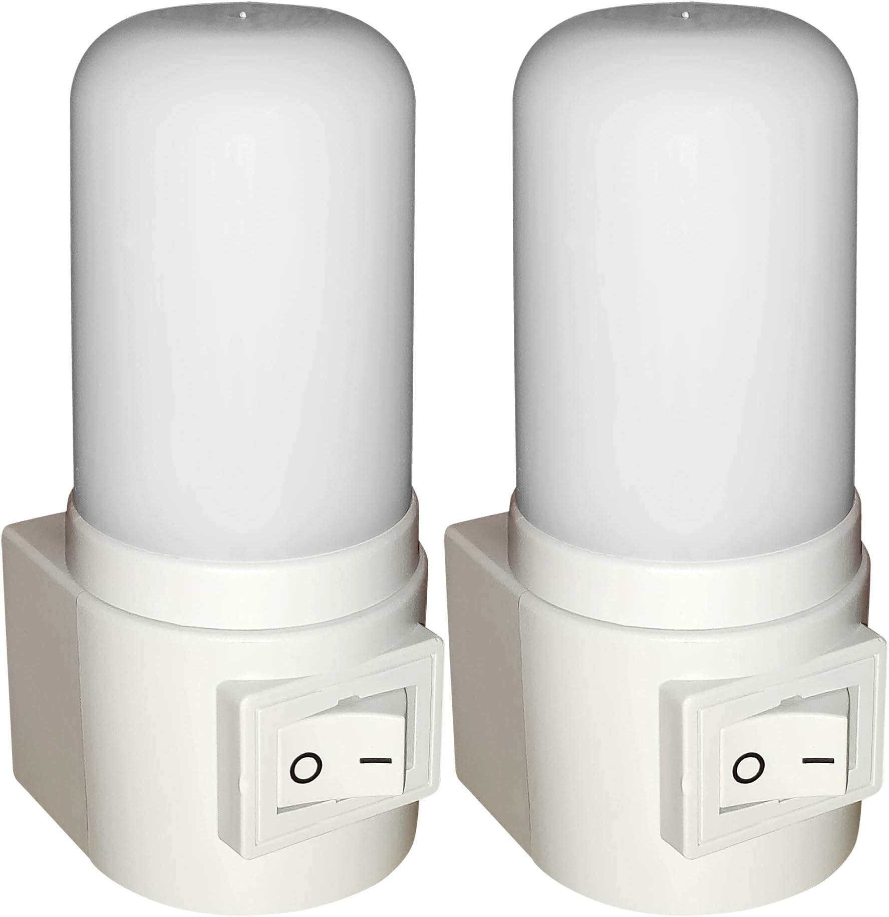 Maximm LED Manual On/Off Switch Plug-in Night Light, Bright White, 2 Pack, Indoor Light Bathroom, Hallway, Stairs, Pantry, Laundry Room and Walk-in Closet Compact and Energy Efficient