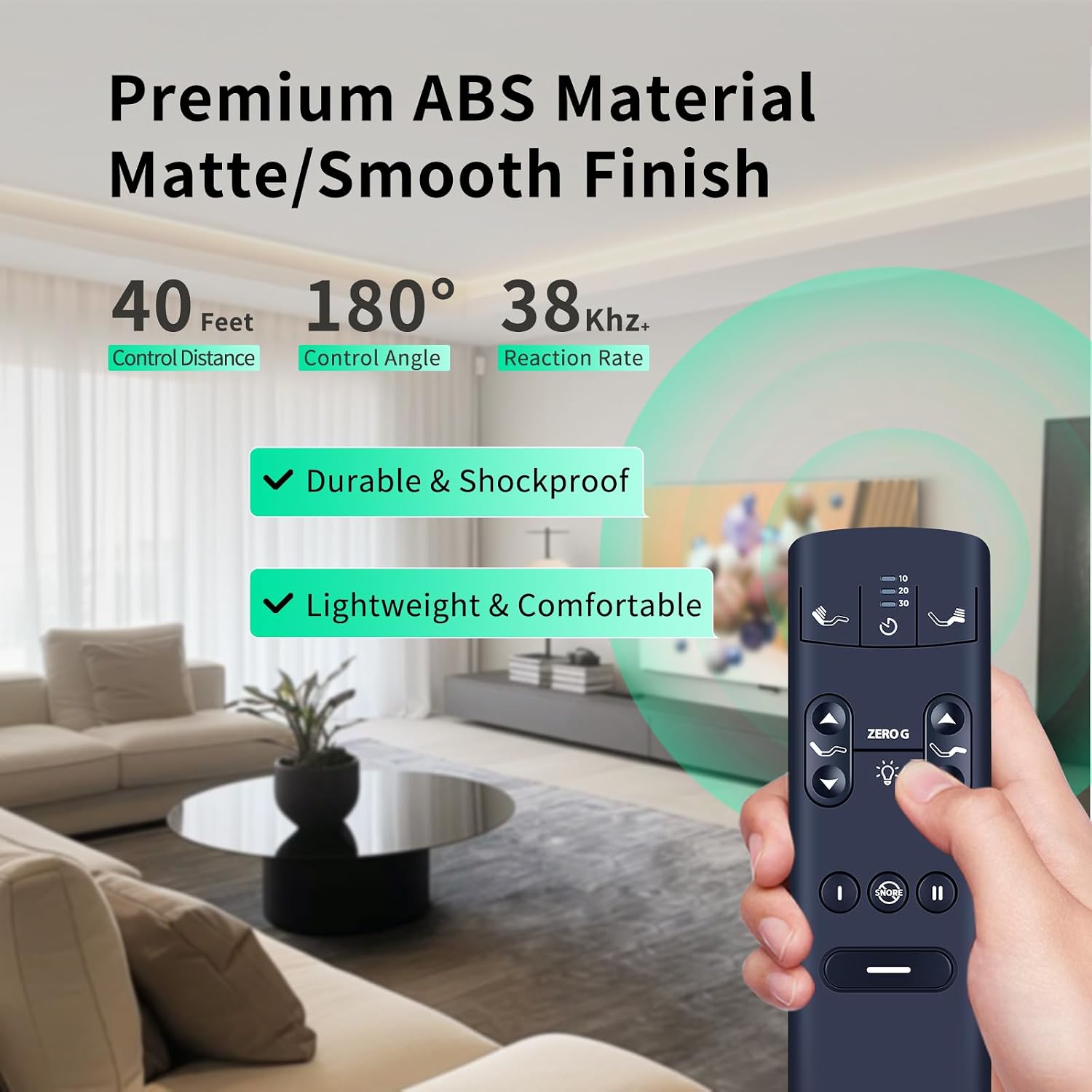New Adjustable Bed Remote Control Replacement with Backlit for Serta Motion Perfect 4 (IV) for Tempur-Pedic TEMPUR-Ergo RF398A image 4