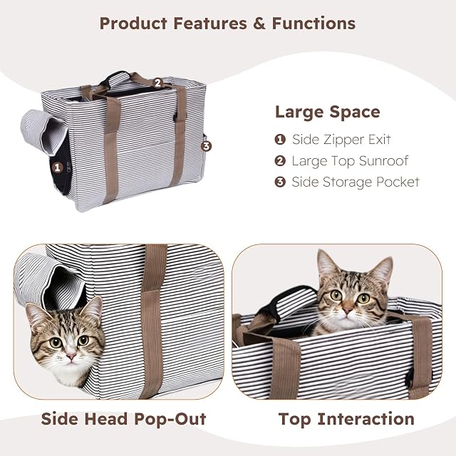 Foto 5 de 6 de PETCUTE Bolsa de Transporte para Mascotas Transportín para Perros Portador de Mascotas Bolsa de Transporte…