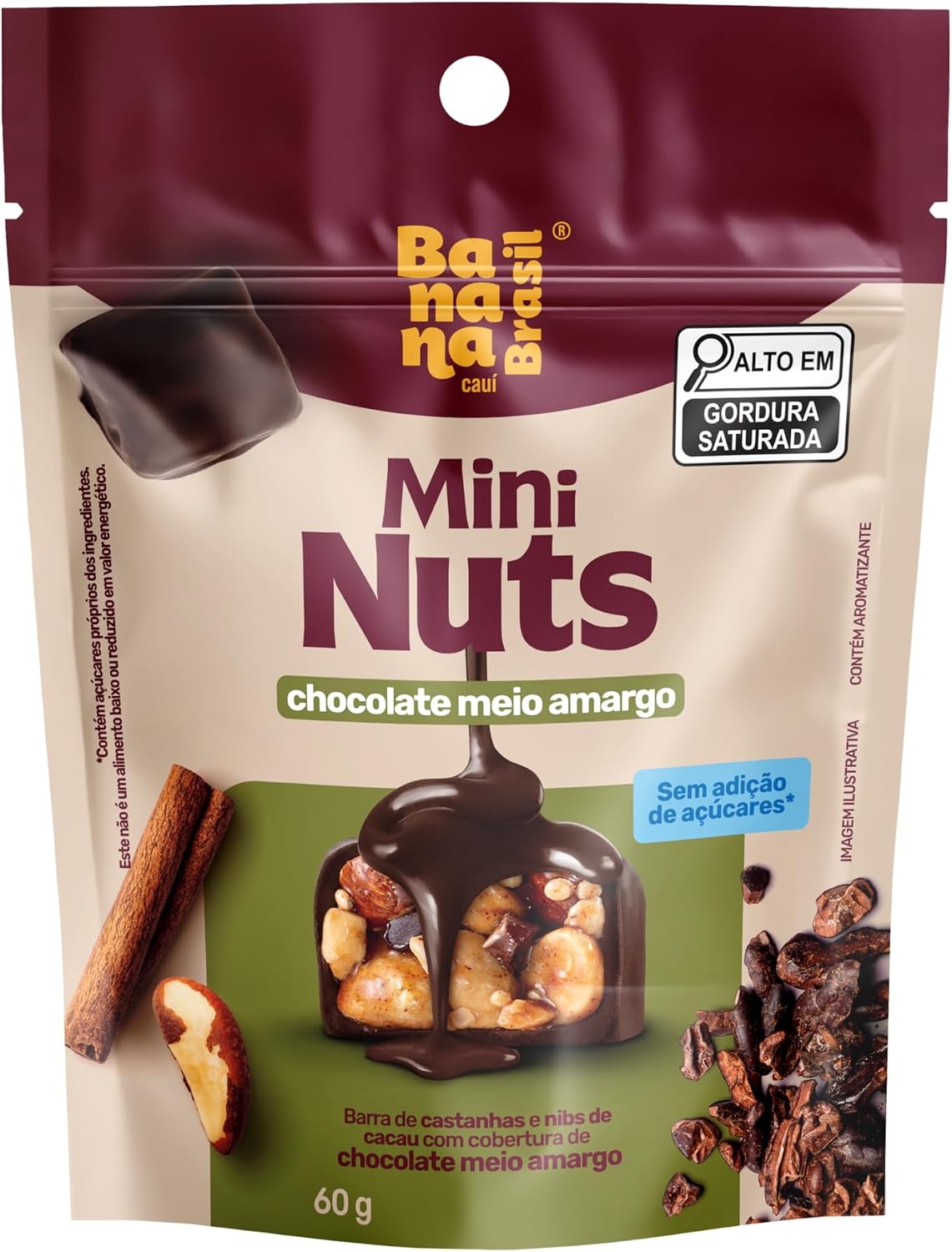 Banana Brasil Mini Nuts Chocolate Meio Amargo