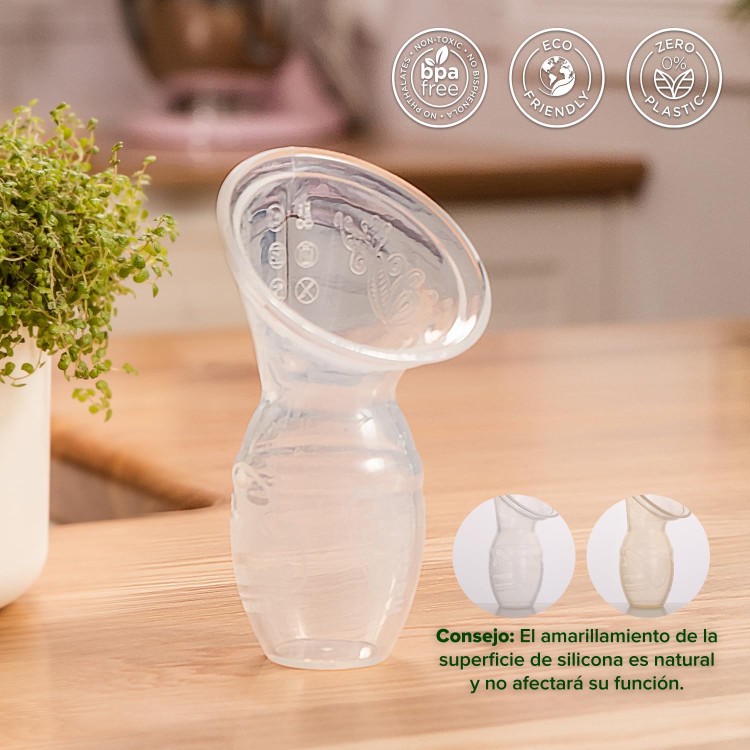 haakaa 100 ML Extractor de Leche Manual, Silicona Sacaleches Manual, Breast Pump, Saludable e Inofensivo