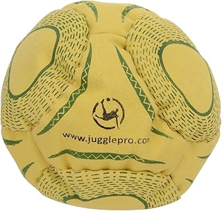 Juggle Pro Footbag Hacky Sack 8 Panels Modell World Cup Brasilien gelb leicht hochwertig gefüllt mit Kunststoffkugeln hand...