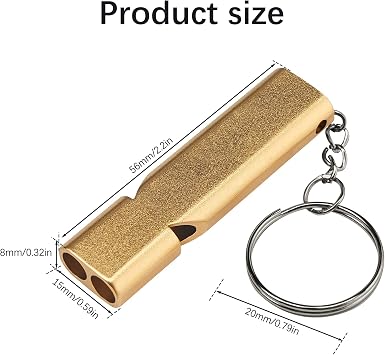 Emergency Whistle, 2 Referee Whistles, Mountain Emergency Whistle, Metal Whistle, Football Rowing School Sports Camping Walk Suitable for Training (Silver/Gold)