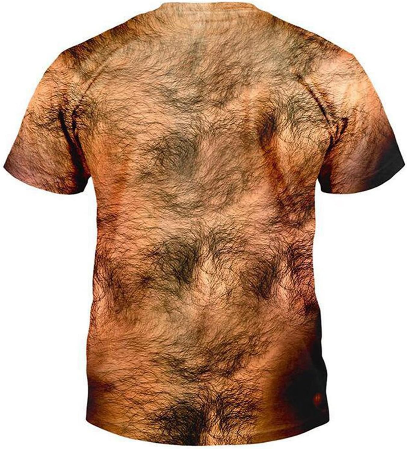 Unisex 3D Hairy Chest Art Printed Crewneck Hilarious T-Shirts Originality Streetwear Top Graphic Novelty Short Sleeve Tees