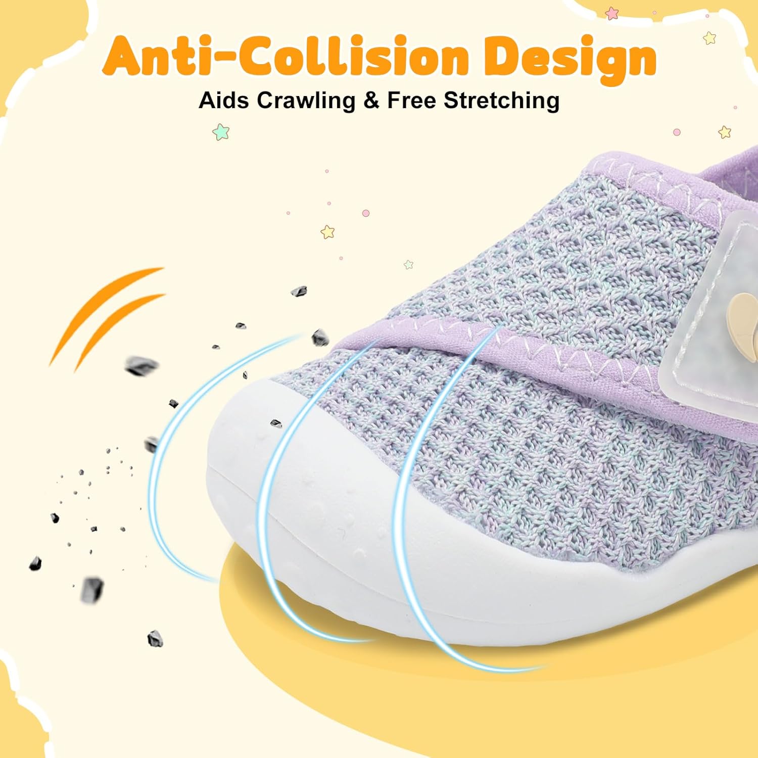 FEETCITY Baby First Walking Shoes Wide Baby Shoes Infant Sneakers Newborn Crib Shoe Barefoot Lightweight Slip On Shoe - Image 4