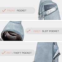 Vista 17 de Telena Bolso bandolera para mujer, bolso cruzado para mujer, cangurera de cuero vegano con correa ajustable