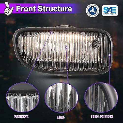 Miniatura 5 de Nixon Offroad Juego de luces antiniebla para Jeep Grand Cherokee 1999-2003 juego de luces antiniebla de conducción 1 par lente transparente