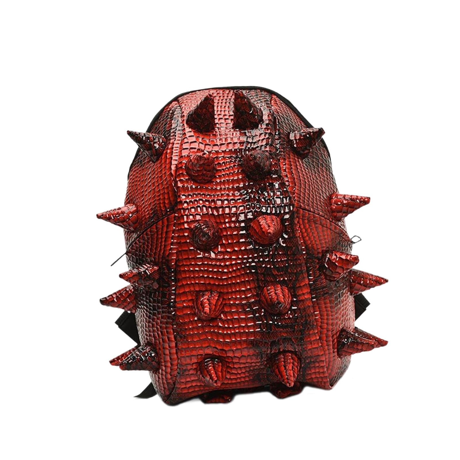 nivaa Spiked Backpack Faux Leather Bag with Spikes Stylish for Men and Women Red-picture-33