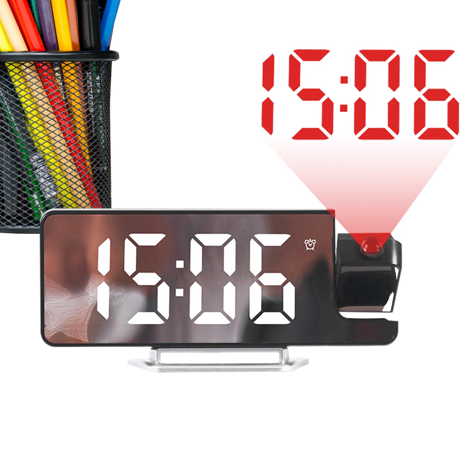 Reloj proyector para dormitorio con alarma digital y pantalla de temperatura para el salón
