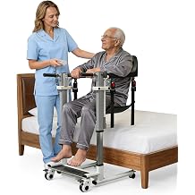 VOCIC Electric Transfer Lift, Upgrade Patient Lift with Large Wheels, Home Care Transfer Device for Seniors, Transfer Lift for Home Car, AY08