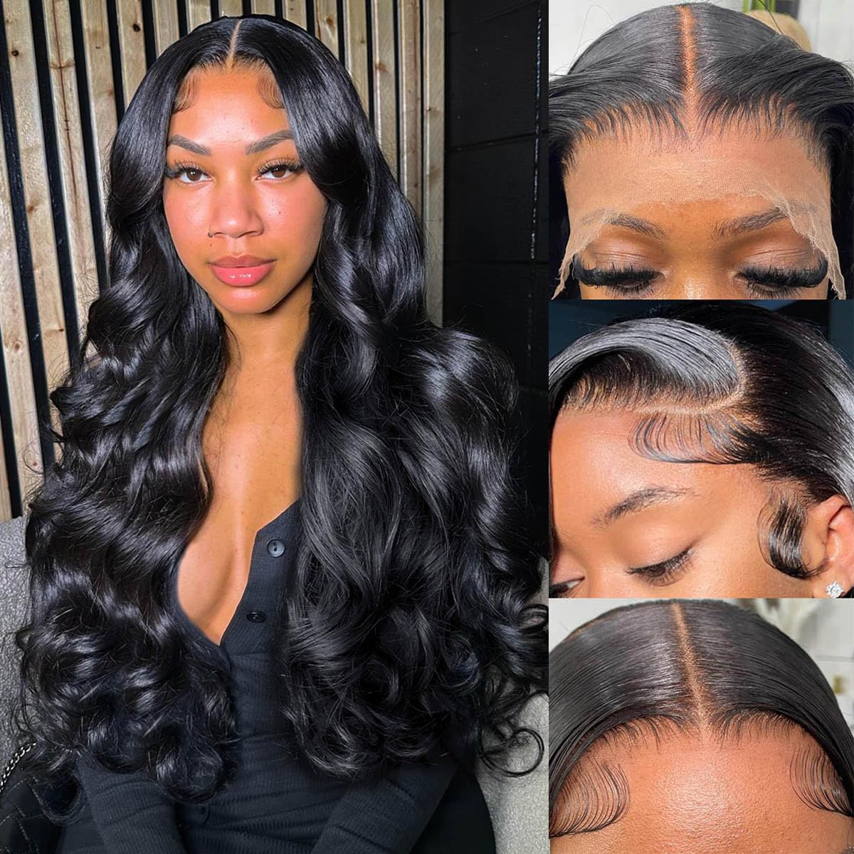 24 inch Brazilian deep wave 13x6 lace front wig 360 Full Lace Wig Human Hair Pre Plucked Brazilian 24 Inch  main image 2