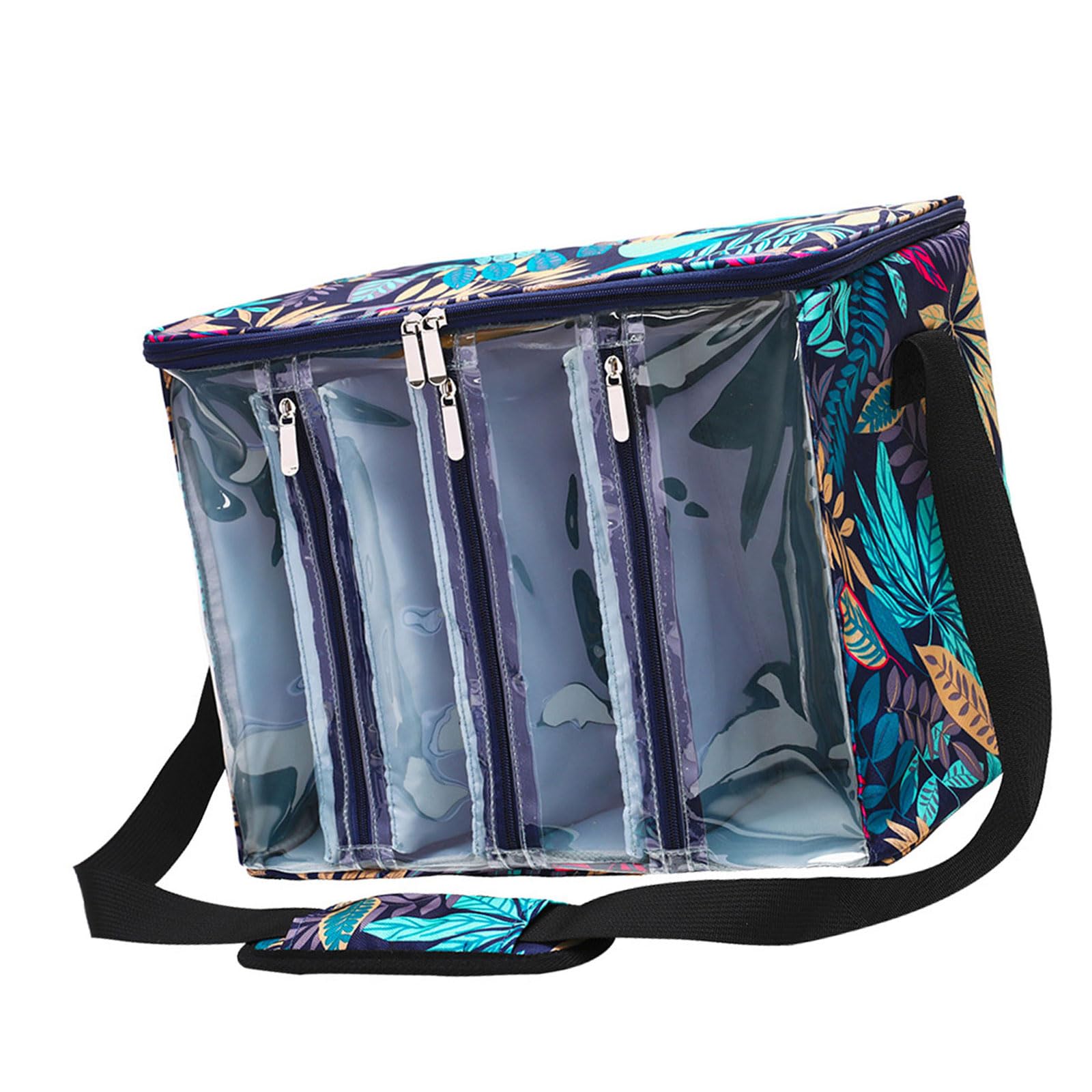 Kalttoy Portable Yarn Bag for Crochet and Knitting Enthusiasts Sturdy Oxford Fabric Craft Bag with Multiple Compartments Knitting Set Holder