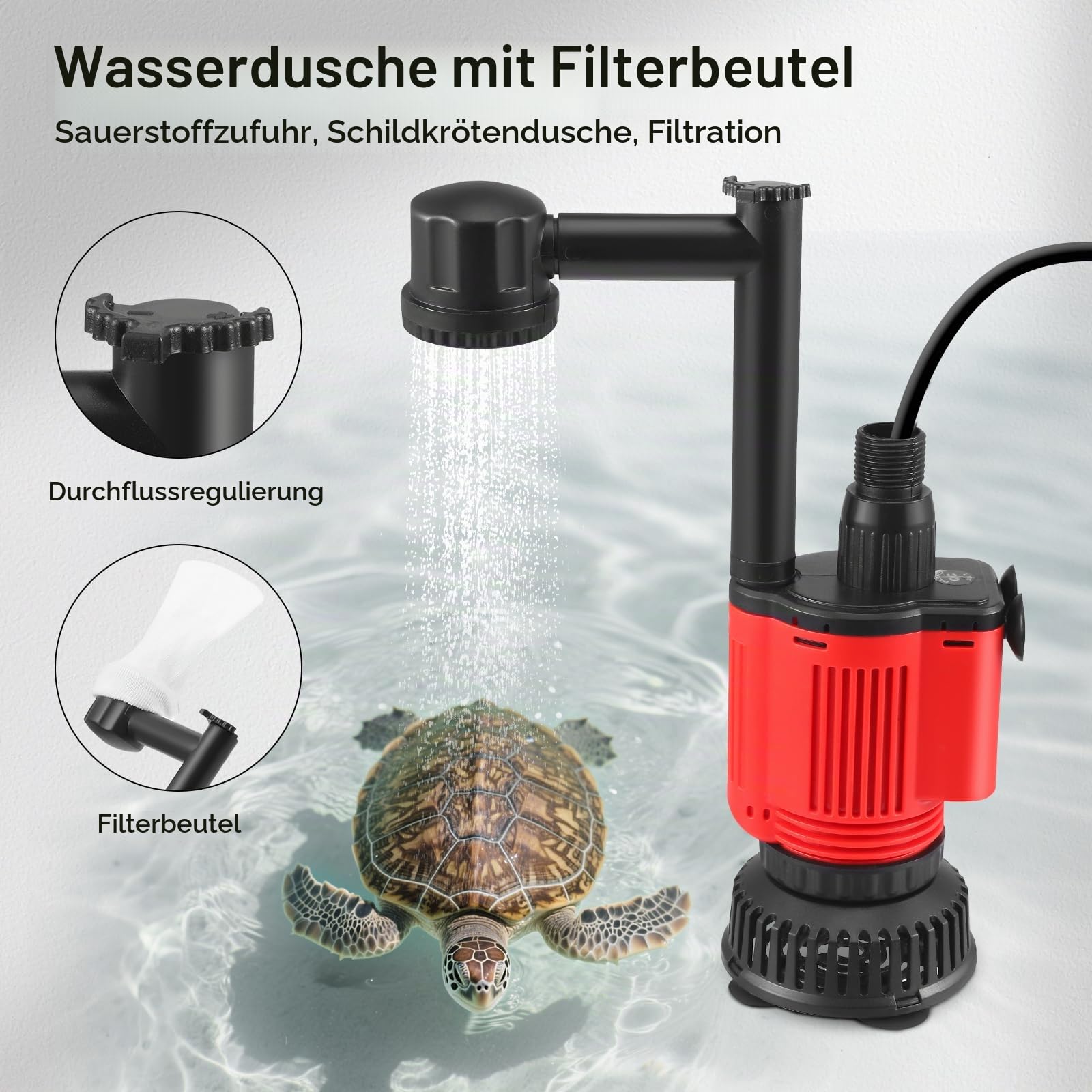 Aquarium Mulmsauger Elektrische, Aquarium Sand Kies Reiniger, Aquarium Sauger 6-in-1, 28W Fischbehälter Staubsauger, für Wasserwechsel, Sandreinigung, Schmutz Entfernen, Duschen, Filtern