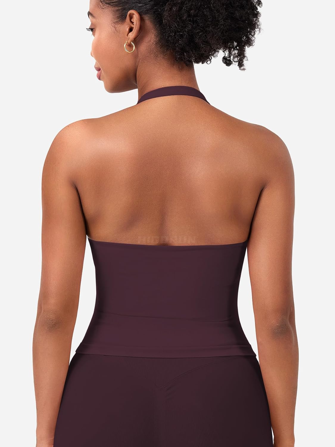 HIGORUN Halter Impact Tank Tops for Women Y2K Workout Longline Crop Tops with Built in Bras Open Back Going Out Gym Top - Image 2