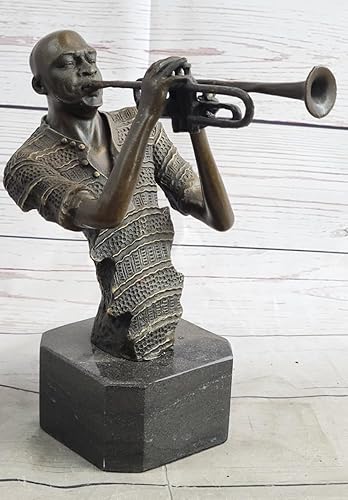 Rhythmic Brilliance Escultura de músico fundido en caliente, figura de bronce por Dwight Figura decorativa por Finery Bronze