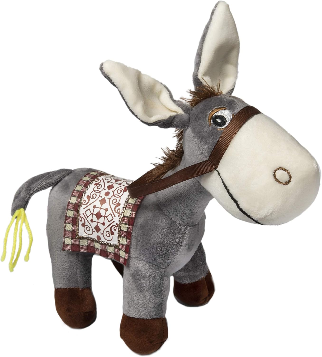 Ador-A-Pet 9 inch Soft Fully Washable Plush Donkey Dog Toy Gift Pets Dogs and All Breeds for Dogs and Pets Grey and Creme