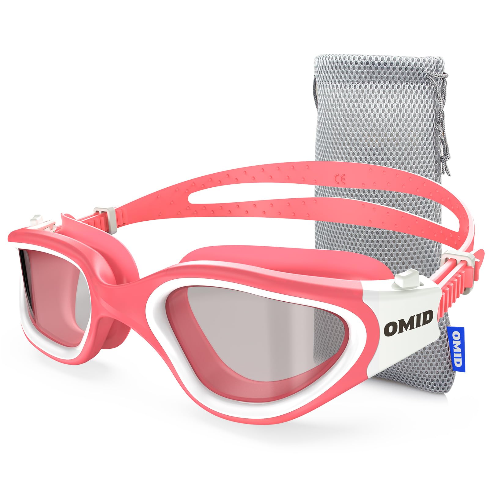 OMID Schwimmbrille, bequeme, polarisierte Schwimmbrille, beschlagfrei, auslaufsicher, UV-Schutz, kristallklare Sicht, Schwimmbrille für Herren, Damen, Erwachsene