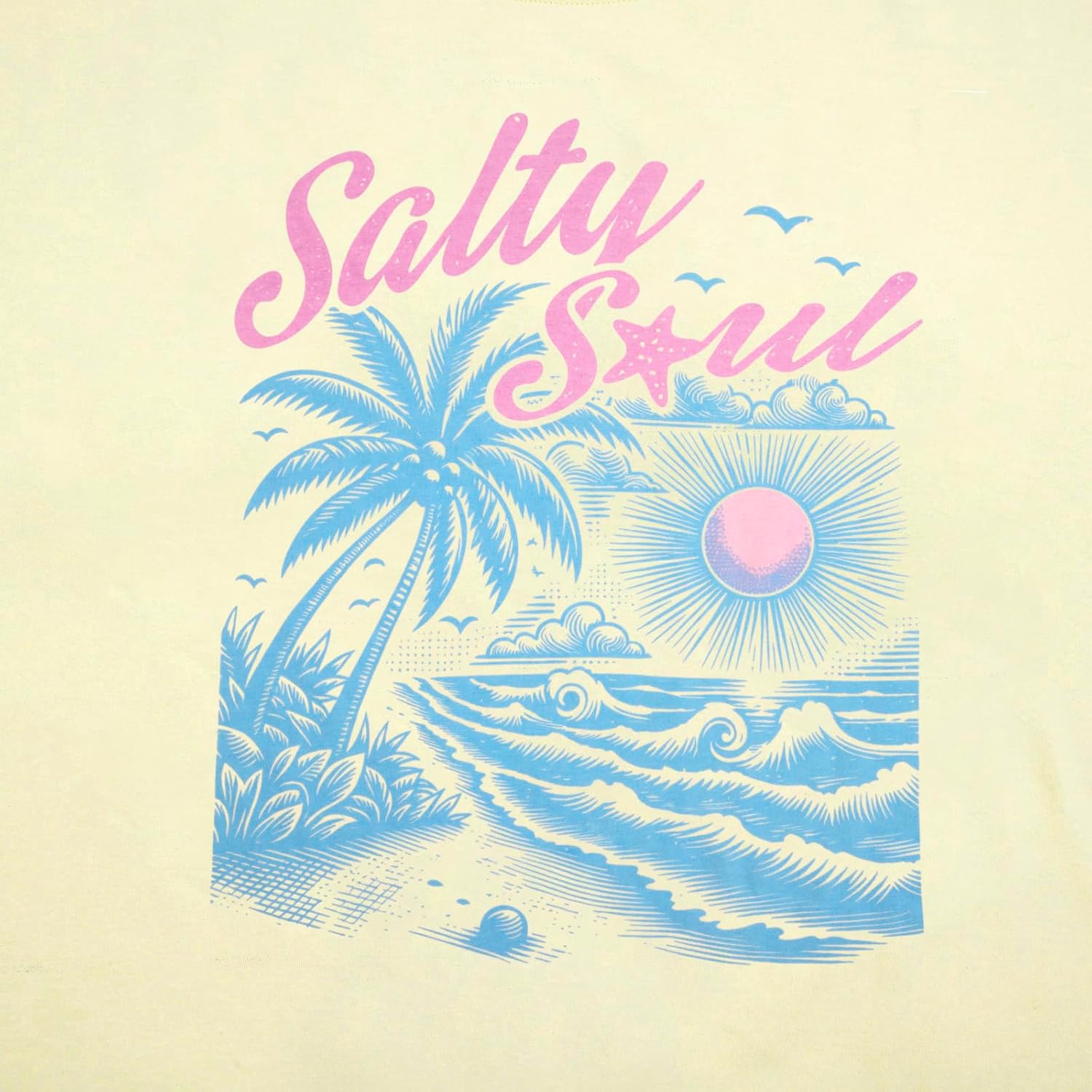 Salty Beach Oversized Shirt Women Hawaiian Beach Shirts Sunshine Graphic Tee Summer Vacation Tees Tops - Image 4
