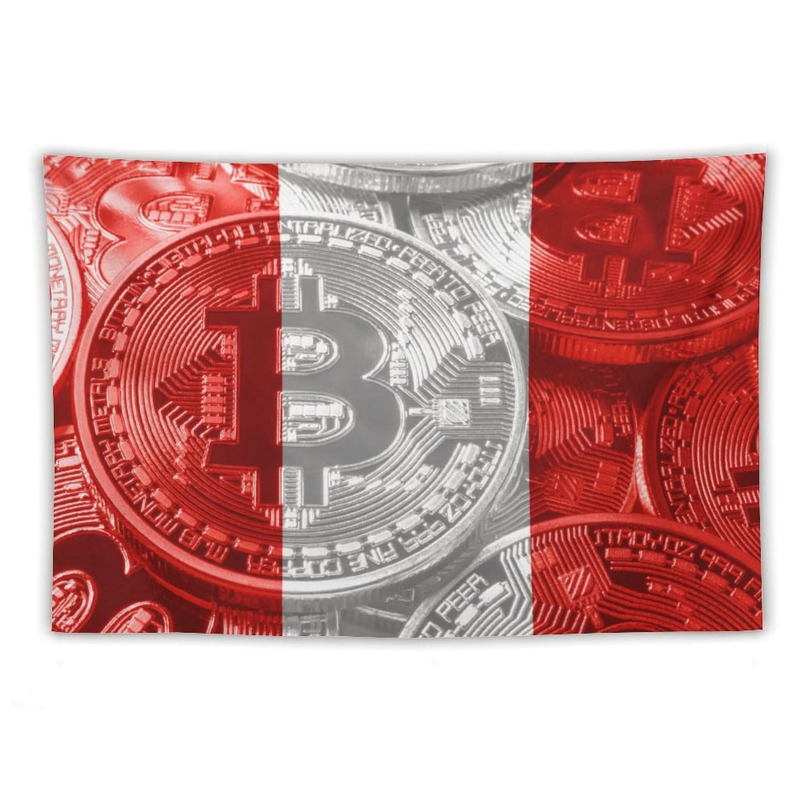 Amazon.com: Peru Flag Bitcoin Tapestry Wall Hanging, National Flag Art Wall  Decoration Tapestry, Tapestry For Bedroom Living Room Dorm Home Decoration,  40