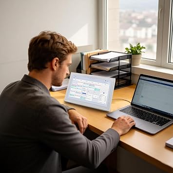 Desktop Stand for Skylight Calendar 15 inch Gen 1- Heavy-Duty Adjustable Metal Stand, Premium Accessory for Digital Calendar (Note: Not Compatible with Skylight Calendar 15 Gen 2) - Silver