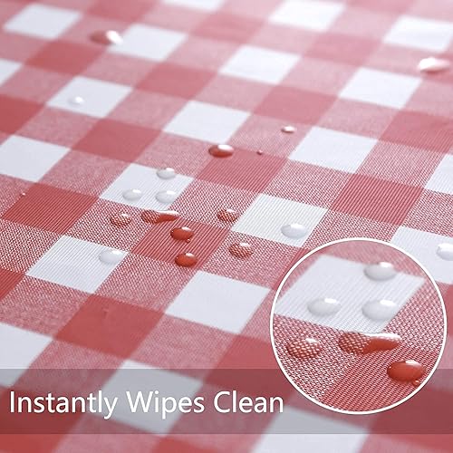 Miniatura 2 de Obstal Mantel rectangular de vinilo 100% impermeable, a prueba de aceite, a prueba de derrames, mantel lavable para uso en exteriores e interiores,