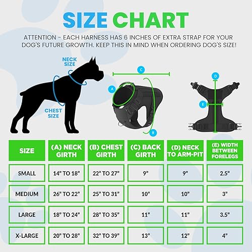 Miniatura 7 de Juego de arnés táctico ajustable y correa para perro, chaleco MOLLE sin tirones con asa, clip para correa frontal, gancho y parche - Perfecto para