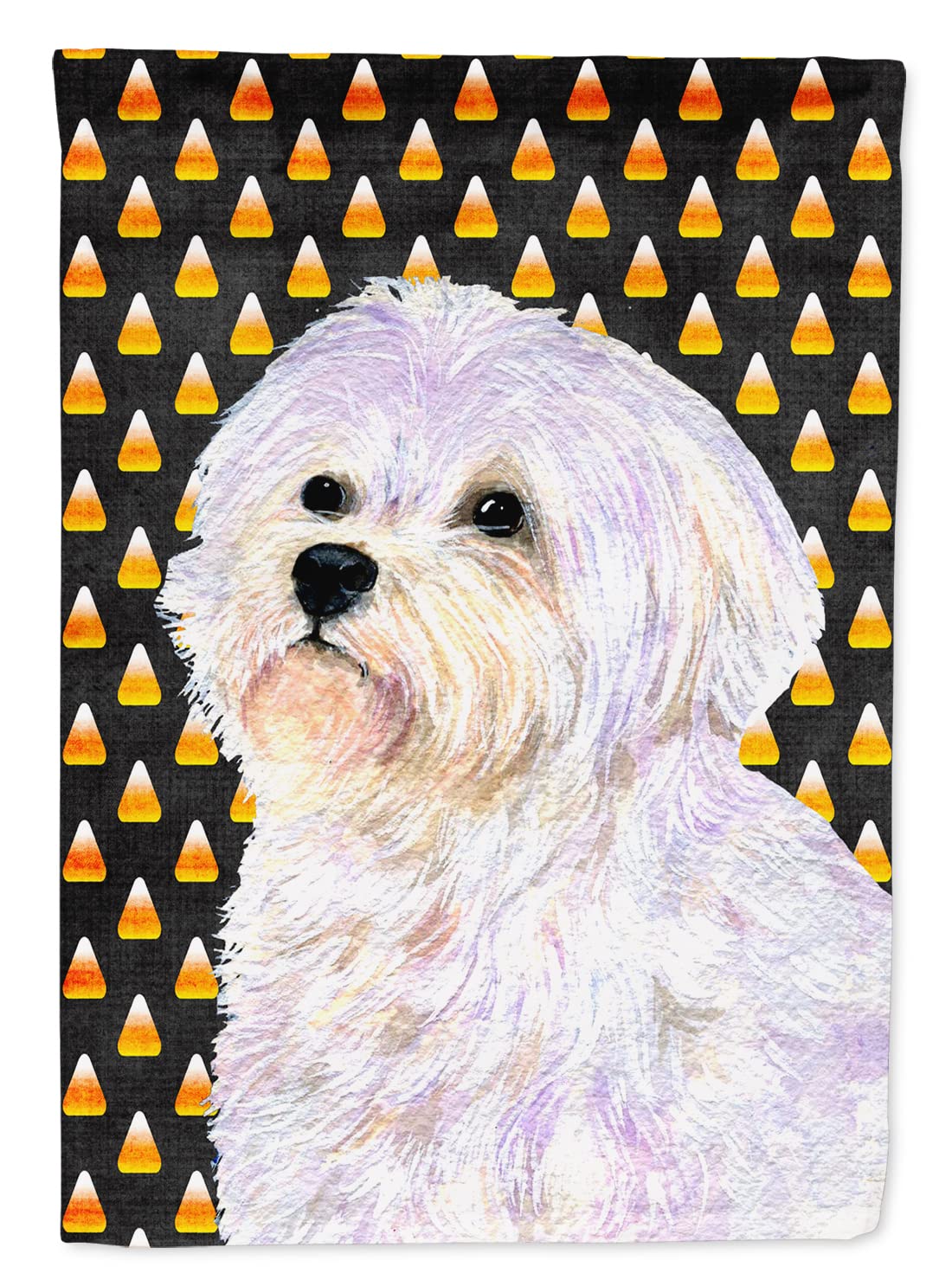 Drapeau Bichon maltais Halloween Caroline's Treasures grand format multicolore en toile pour maison