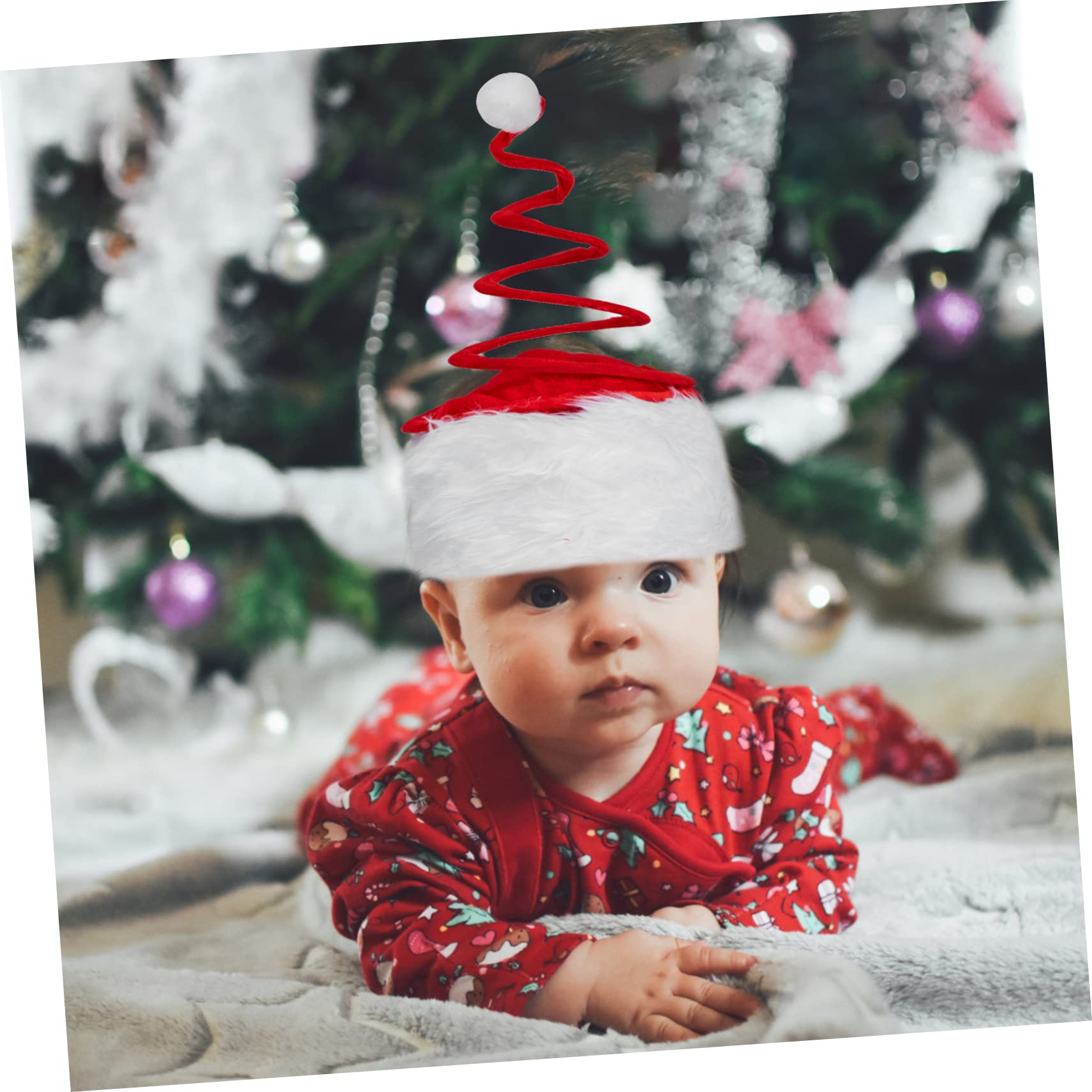 5 Uds Sombrero De Primavera De Navidad Divertido Sombrero De Navidad De Papá Noel Con Resorte De Bobina Diseño Elástico De De Elfo De Papá Noel