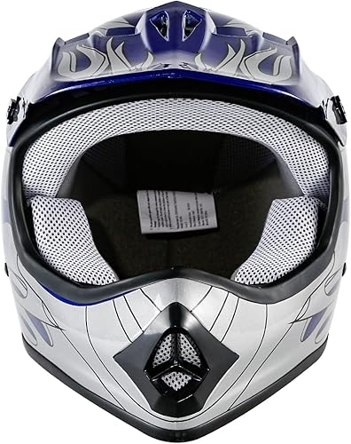 Miniatura 7 de TCT-MT Set de Casco + Gafas + Guantes DOT AzulRosaVerdeNegro para NiñosJuveniles para Dirt Bike ATV Motocross Off-Road (JuvenilAdulto, SXL)