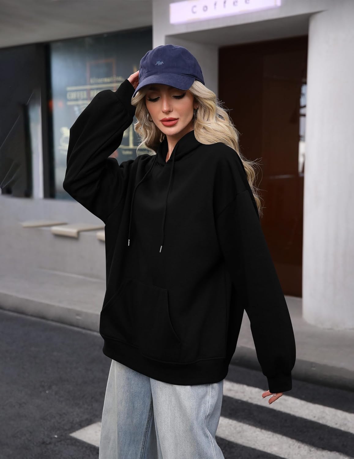 Womens Leopard Star Hoodies Oversized Cheetah Print Hooded Casual Long Sleeve Fleece Pullover Sweatshirts with Pocket - Image 6