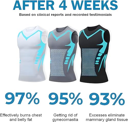 Miniatura 3 de Atlodas Camiseta sin mangas con forma iónica de secado rápido, transpirable, ajustado, chaleco Energxcell, cuello redondo, adelgazante, tanque de