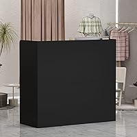 Vista 8 de AIEGLE Escritorio de recepción con cajones y estantes de almacenamiento, mesa de recepción con paneles privados, para sala de recepción, sala