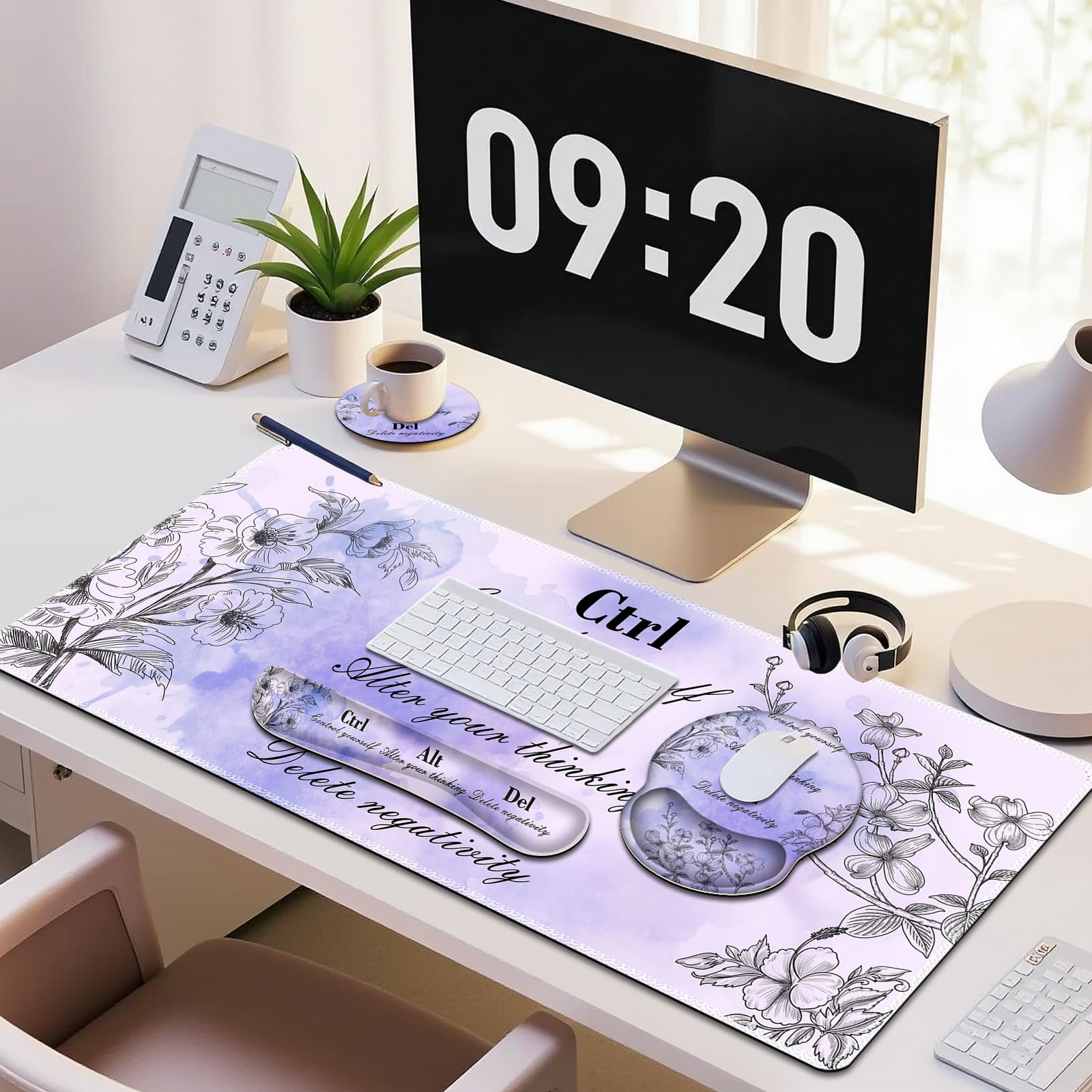 NXZGO 4-in-1 Desk Pad Set - Purple Wrist Rest -8
