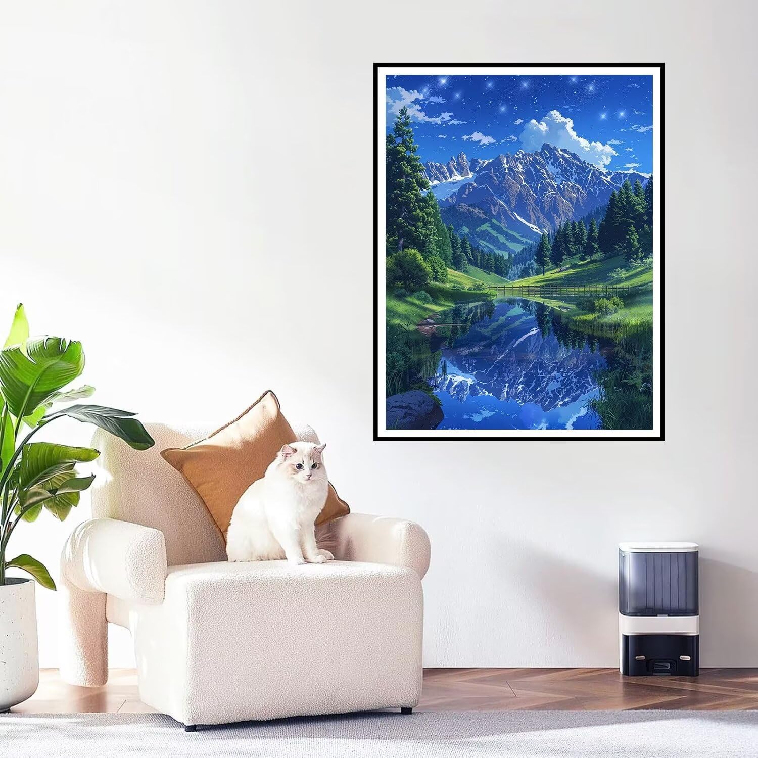 ダイヤモンドアート風景 ダイヤモンド刺繍 全面貼り付けタイプ ダイヤモンドペインティング 川 ダイヤモンド アート ダイアモンド四角