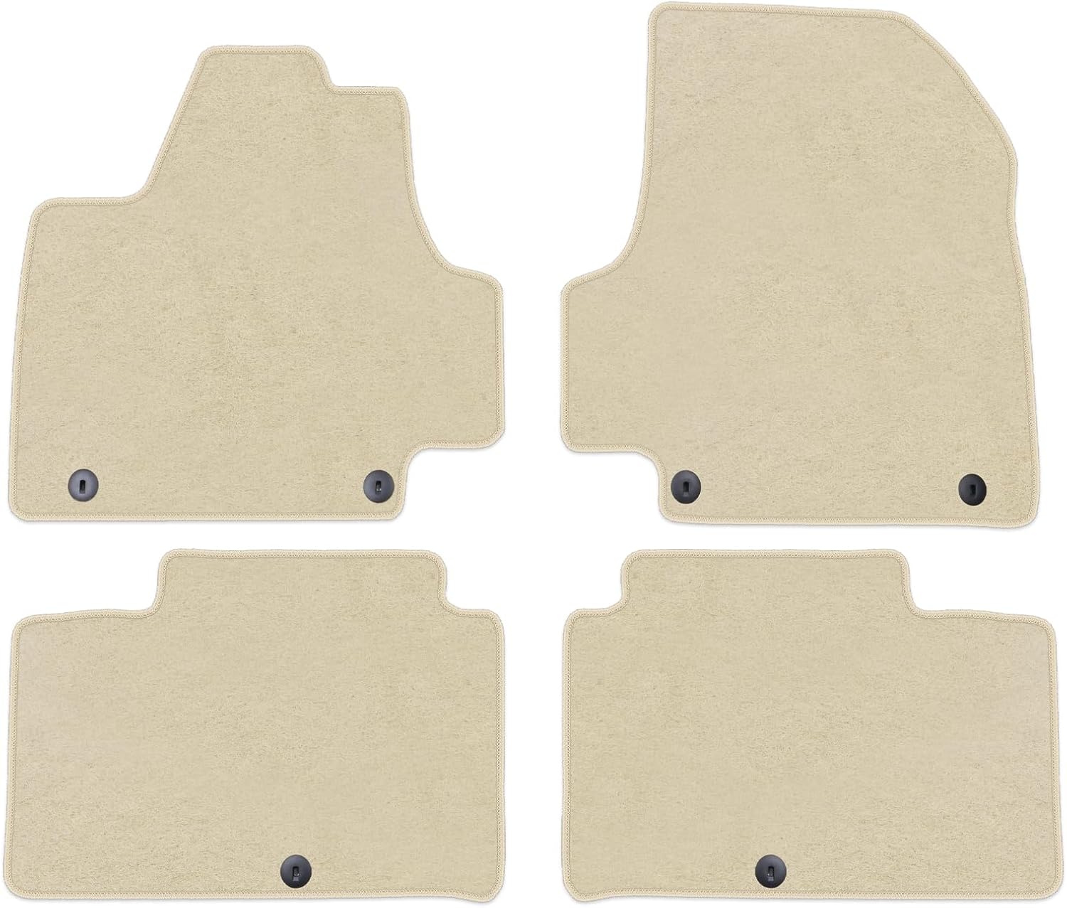 IKON MOTORSPORTS, Floor Mats Compatible with 2022-2024 Hyundai Ioniq 5 4DR, Beige Nylon OE Fitment Style Front & Rear Floor Mats Anti-Slip Carpets Replacement 4PCS