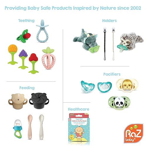 Miniatura 8 de RaZbaby RaZbuddy JollyPop - Soporte para chupete con chupete extraíble para bebé, 0 meses y más, sin BPA (oso)