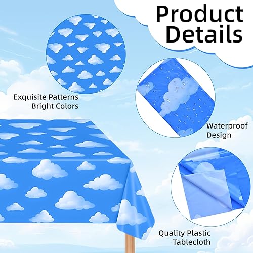 Miniatura 10 de Paquete de 3 manteles de plástico para el Día de San Patricio, de 54 x 108 pulgadas, color verde con varios diseños de tréboles, manteles