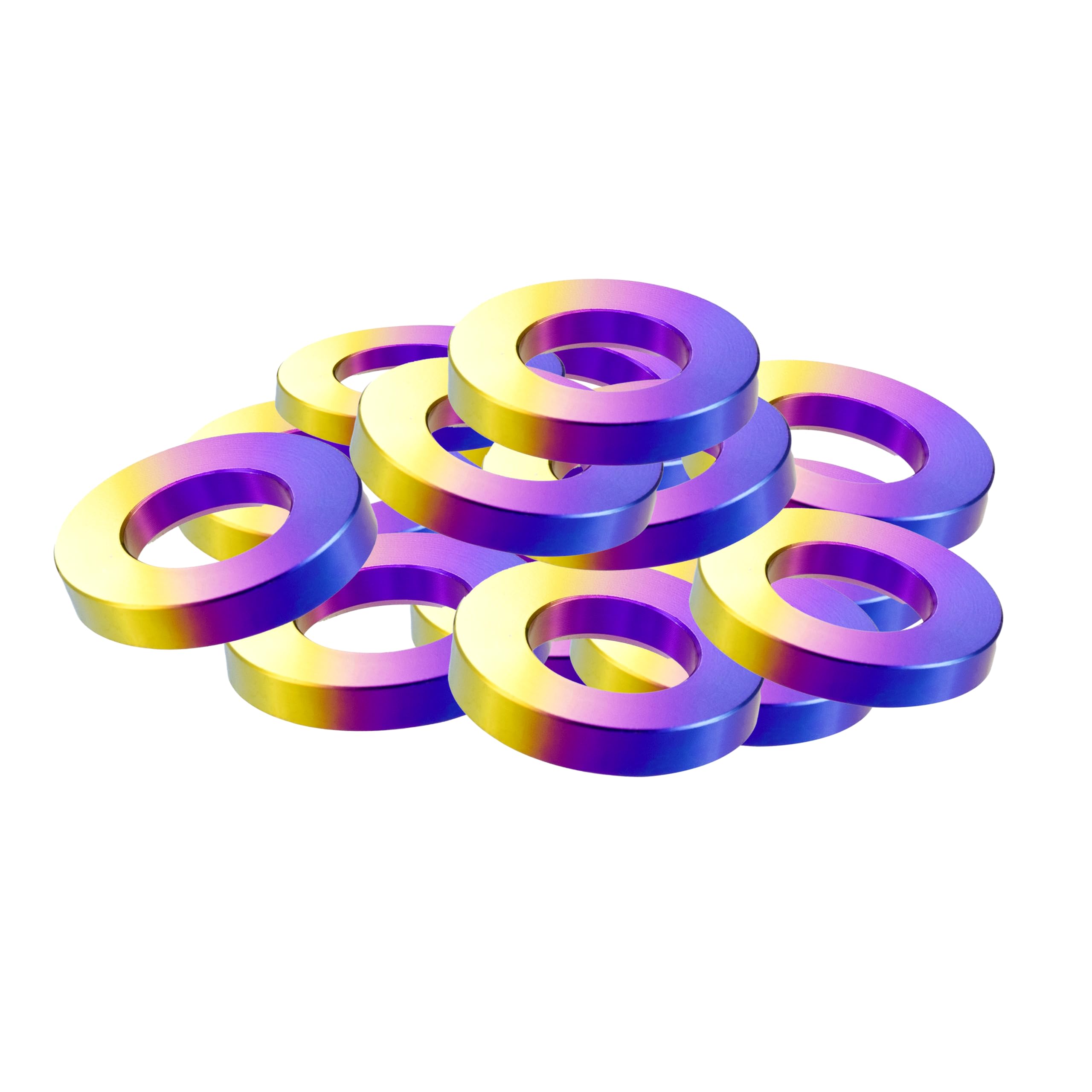 RISON-Titanium Arandela de titanio grado 5 M10, 50 unidades de arandelas planas de seguridad DIN125, arandelas para carrocería, arandelas de metal para tornillos, tuercas, varilla roscada