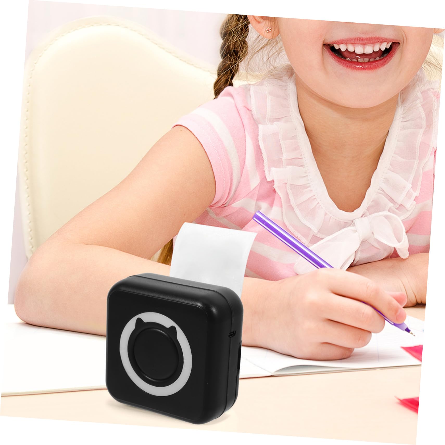 jojofuny Mini Stampante Termica Portatile in Plastica senza Inchiostro, Design Tascabile Connessione Facile per Note ed Etichette