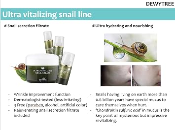 DEWYTREE K-Beauty Ultra Vitalizing Snail Cream With Snail Mucus Filtrate For Anti Wrinkle, Anti Aging, 80 ml