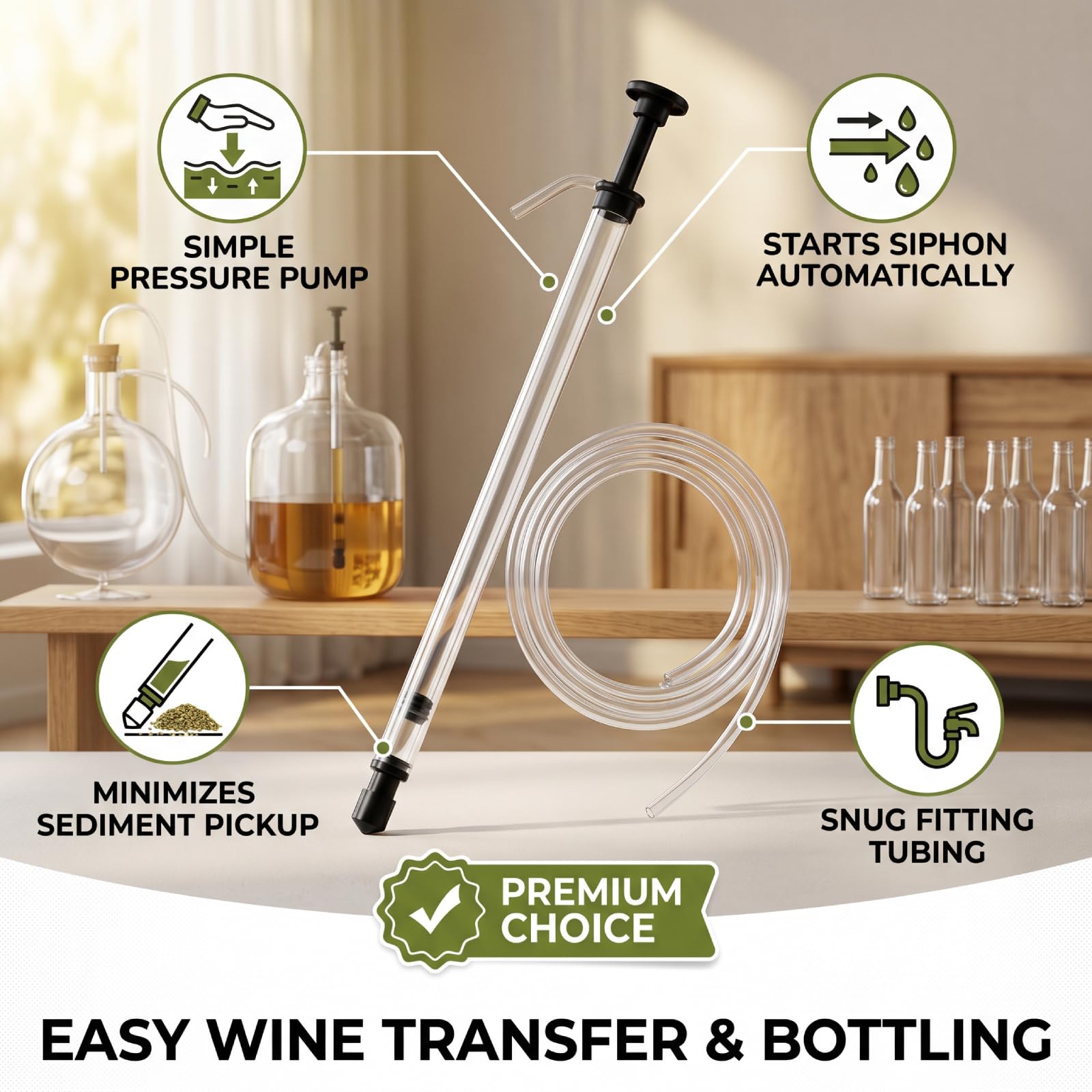 MillTrip Auto Siphon Siphon Tage Cane, 35 Cm Mini Auto Syfonu do Piwa, Wino, Wiadra i Carboy, Plastikowy Syfon z Rurkami, Osad Swobodny Przenoszenie do Domu