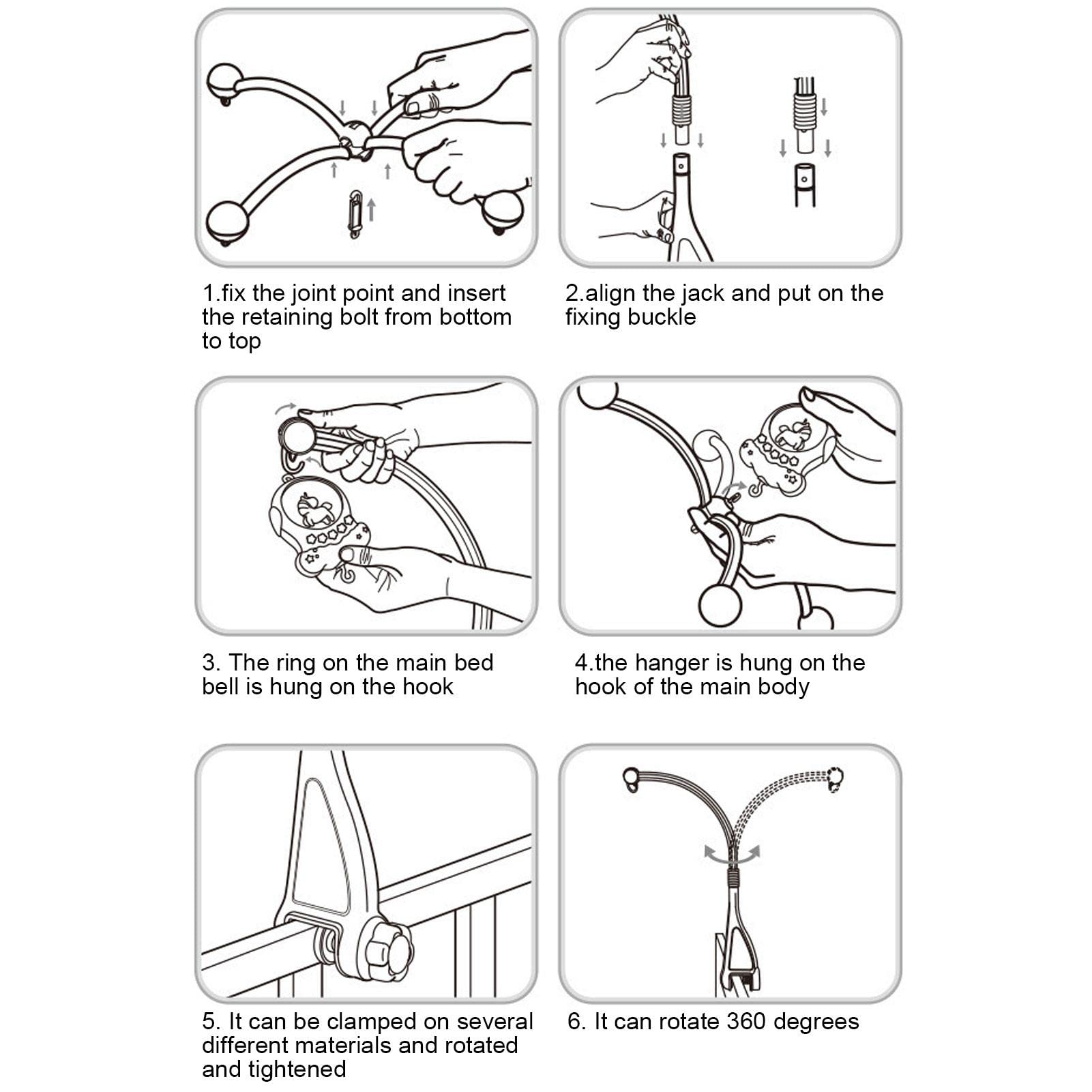 Culla Giocattoli Hanging Mobile - Culla Giocattolo con Carillon | e proiettore per Bambini - Carillon per Staccabile con Oltre 600 ninne nanne, Giocattolo per Neonato