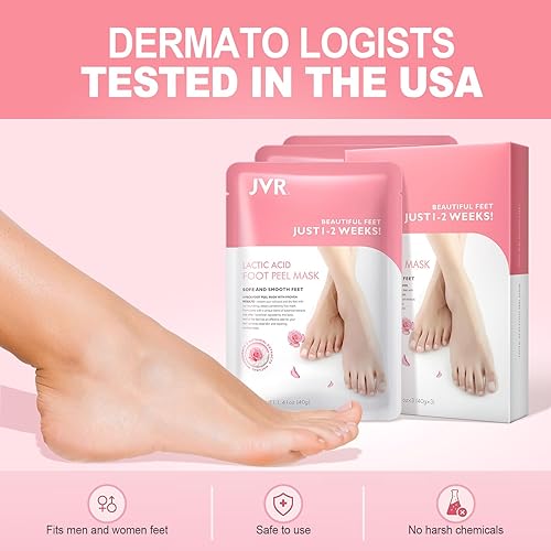 Miniatura 4 de Mascarilla exfoliante para pies, 3 pares, removedor exfoliante de callos para reparar talones agrietados y piel muerta y seca, para pies más suaves