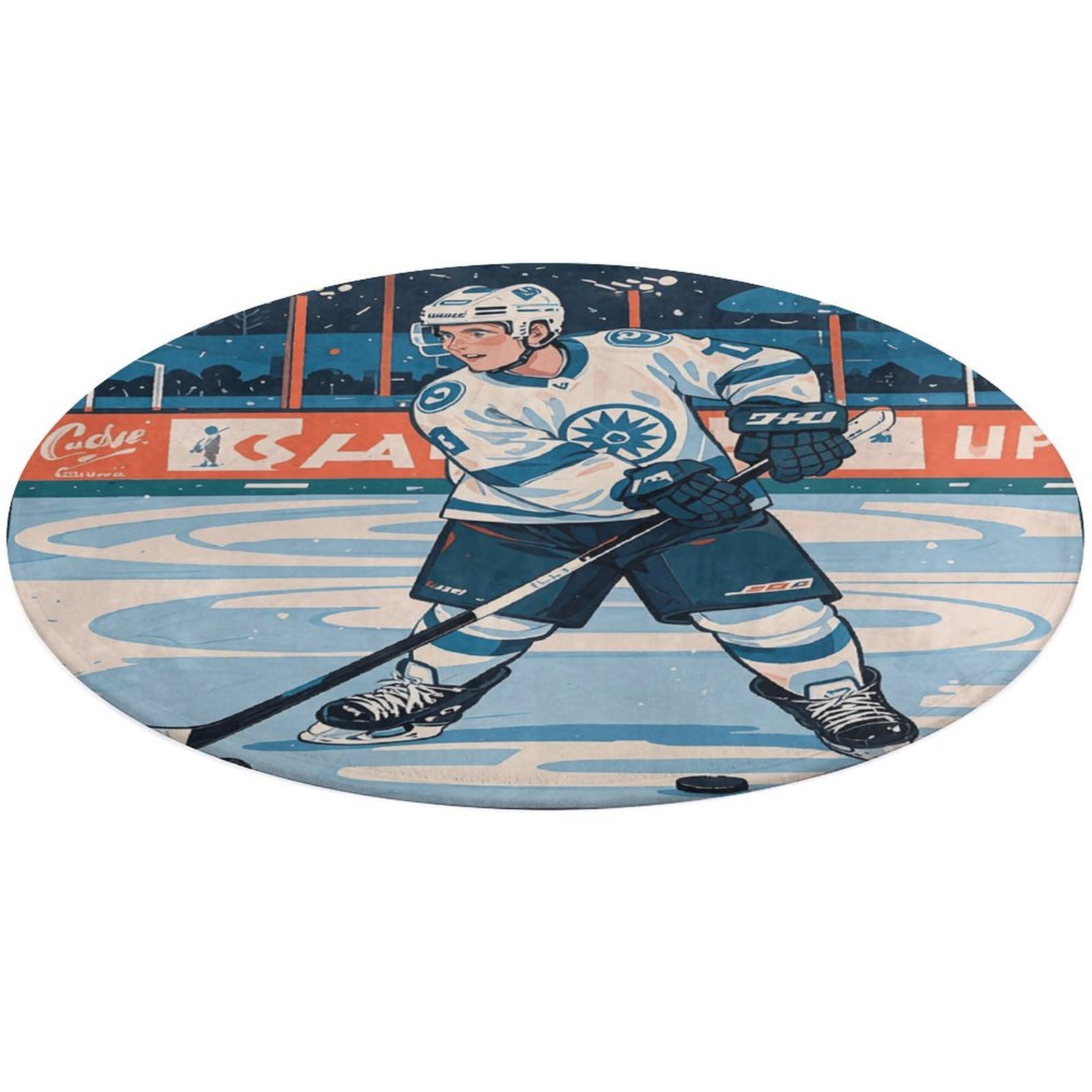 Tapis de sol rond en velours de corail de qualité supérieure hockey