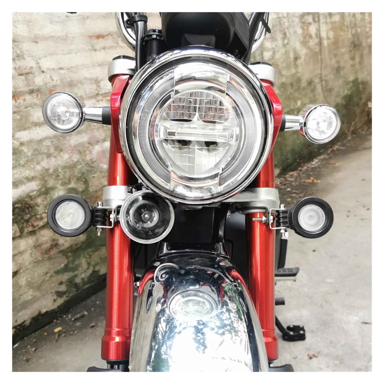Moto LED Faro Per Monkey 125 Z125M Z125MA Z125MK | Per kit luce ausiliaria a LED con kit cavi(Warm white)