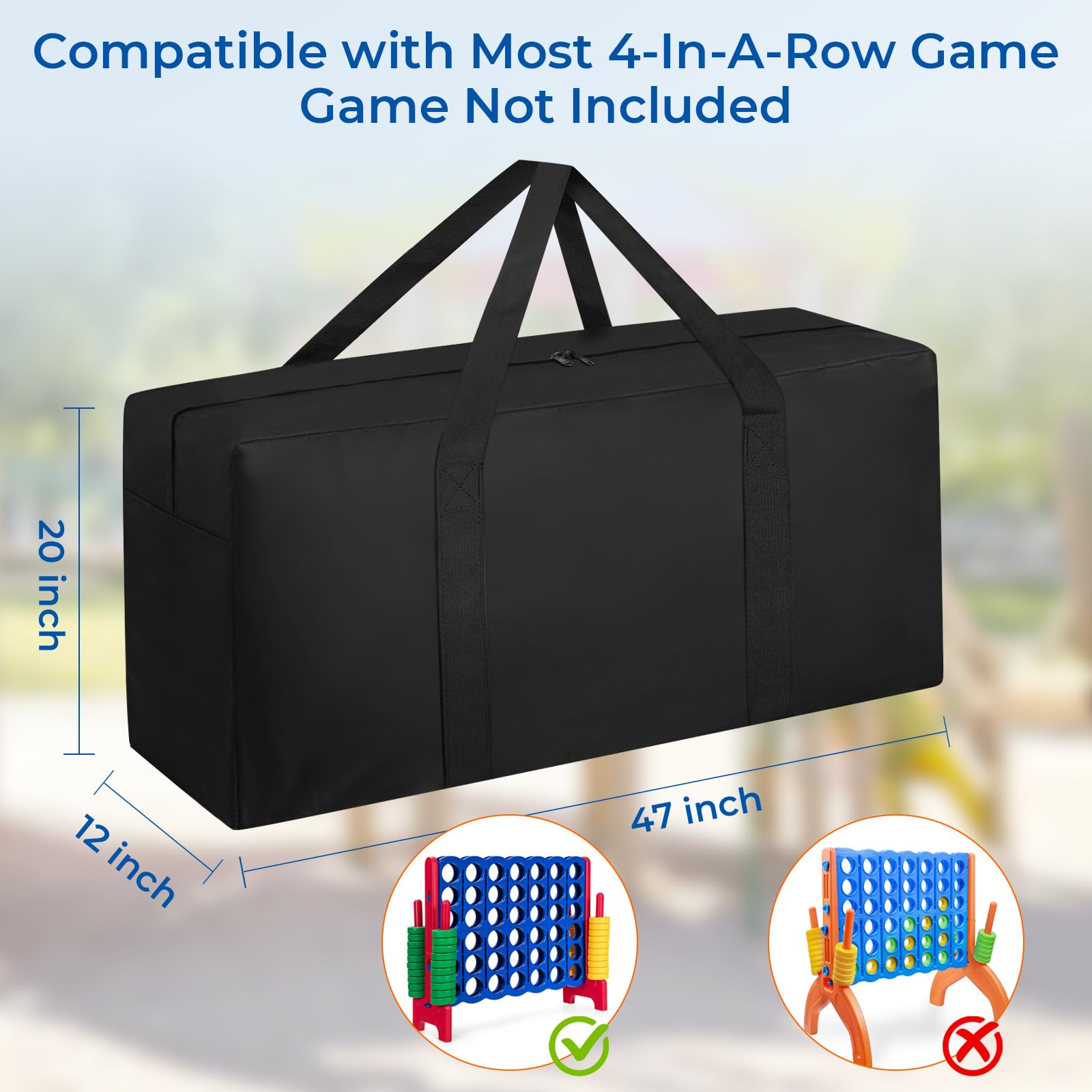 QYILUARE Large Waterproof Carrying Bag Compatible with Giant 4 in a Row Game,Easy Storage & Transportation for Jumbo 4 to Score,with Durable Handle (Game Not Included)