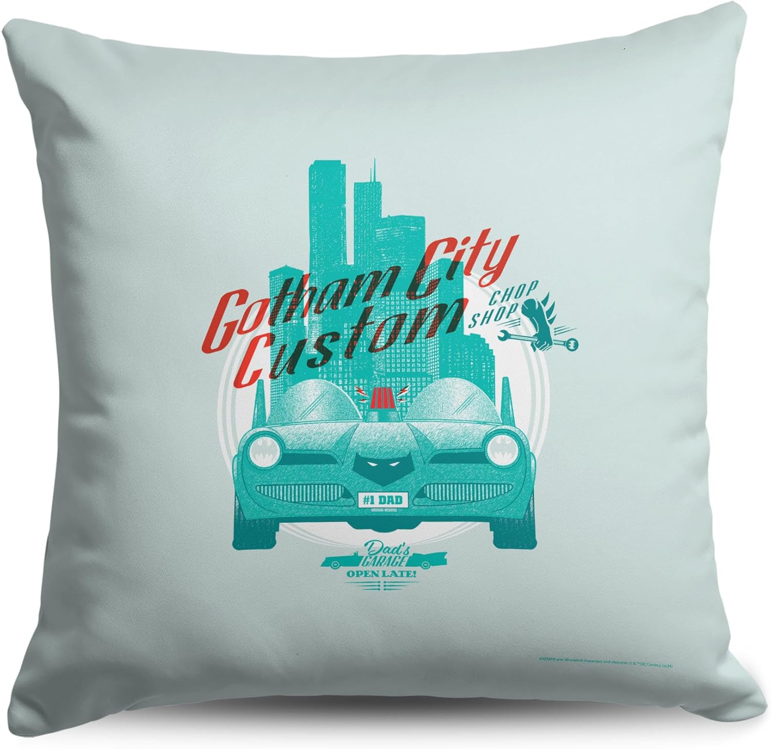 DC Comics Batman Throw Pillow, 18 x 18 in Soft Decorative Cushion for Sofa or Bed – Gotham Customs Design